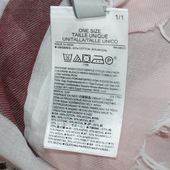 MAROON PINK WHITE STRIPE OBLONG SCARF - Picture 5 of 7